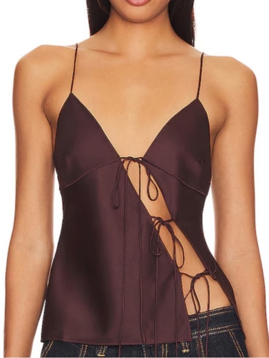 Lioness Tops - NWT Lioness Mariah Cami Top Satin Brown Size XS /US 2
